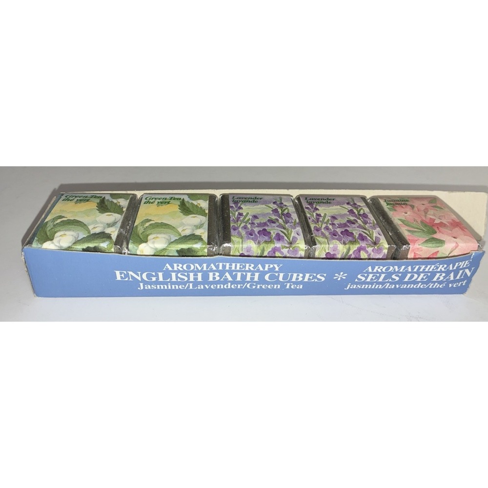 Delgar Aromatherapy English Bath Cubes Jasmine Lavander Green Tea‎ Open Box Vtg - Picture 2 of 8